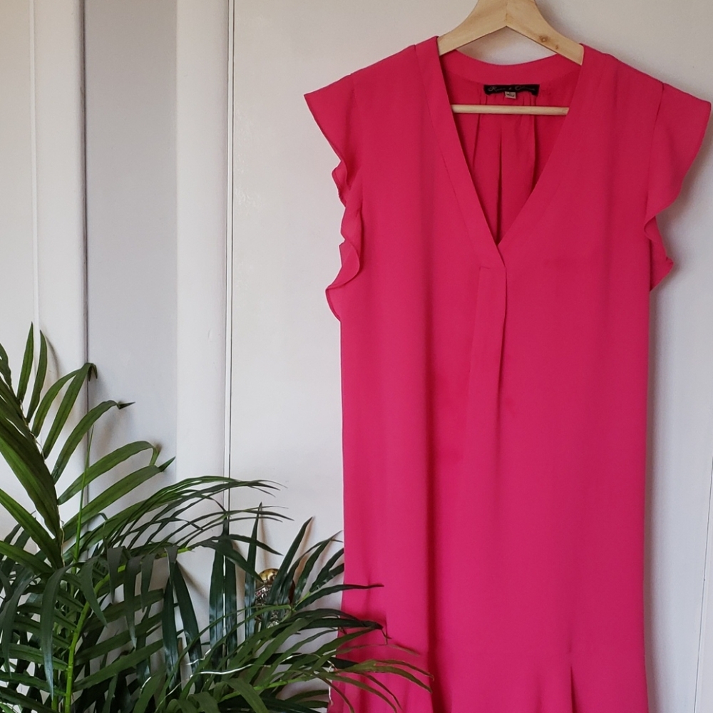 Rose & Olive/ Pink Ruffle Sleeveless Dress